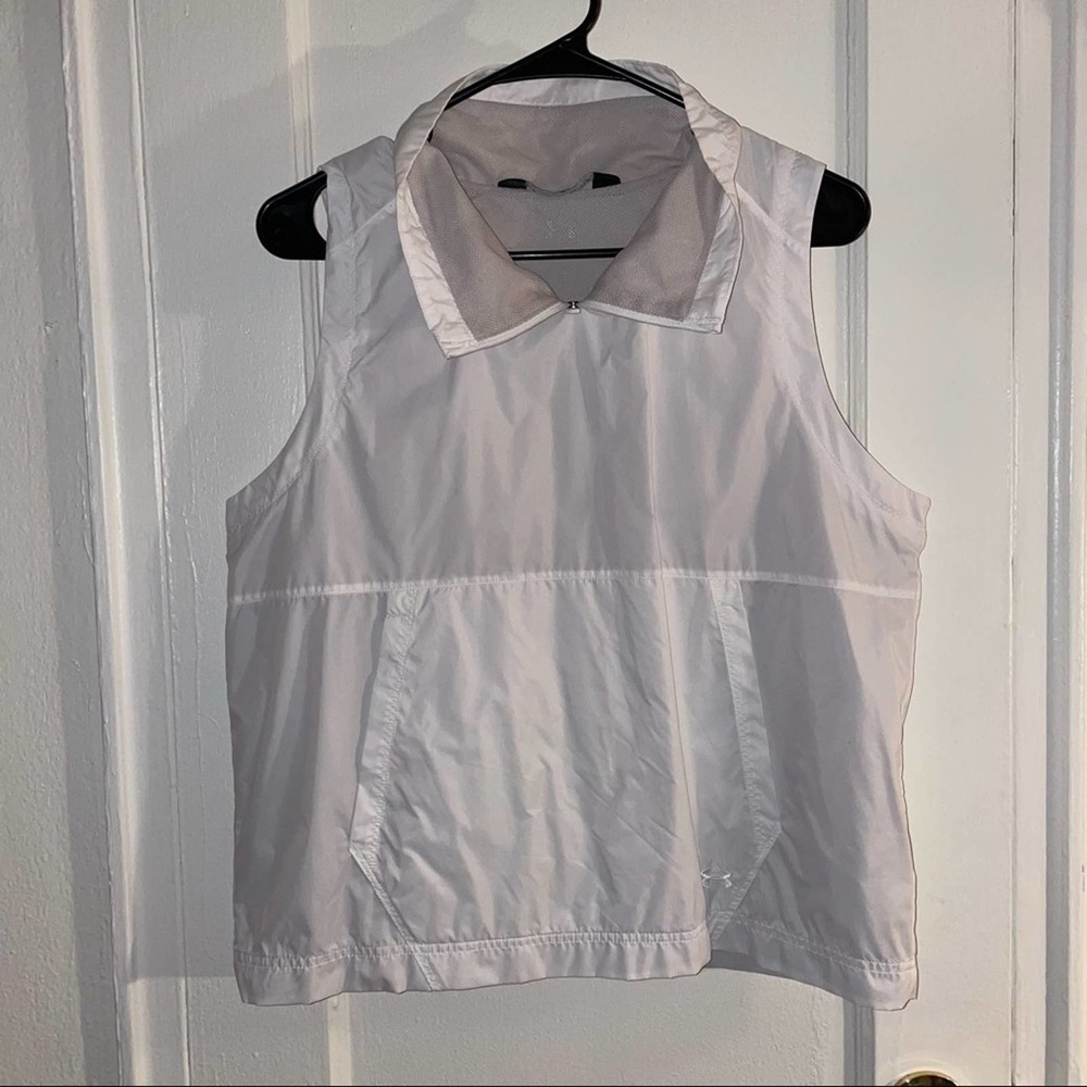 Under Armour White Windbreaker Vest